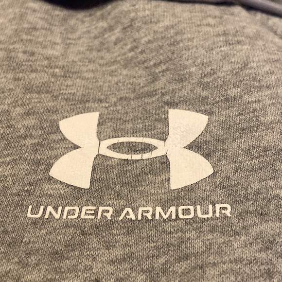 UNDER ARMOUR Size S Gray Zip Front Hoodie 100% Cotton - Picture 5 of 5